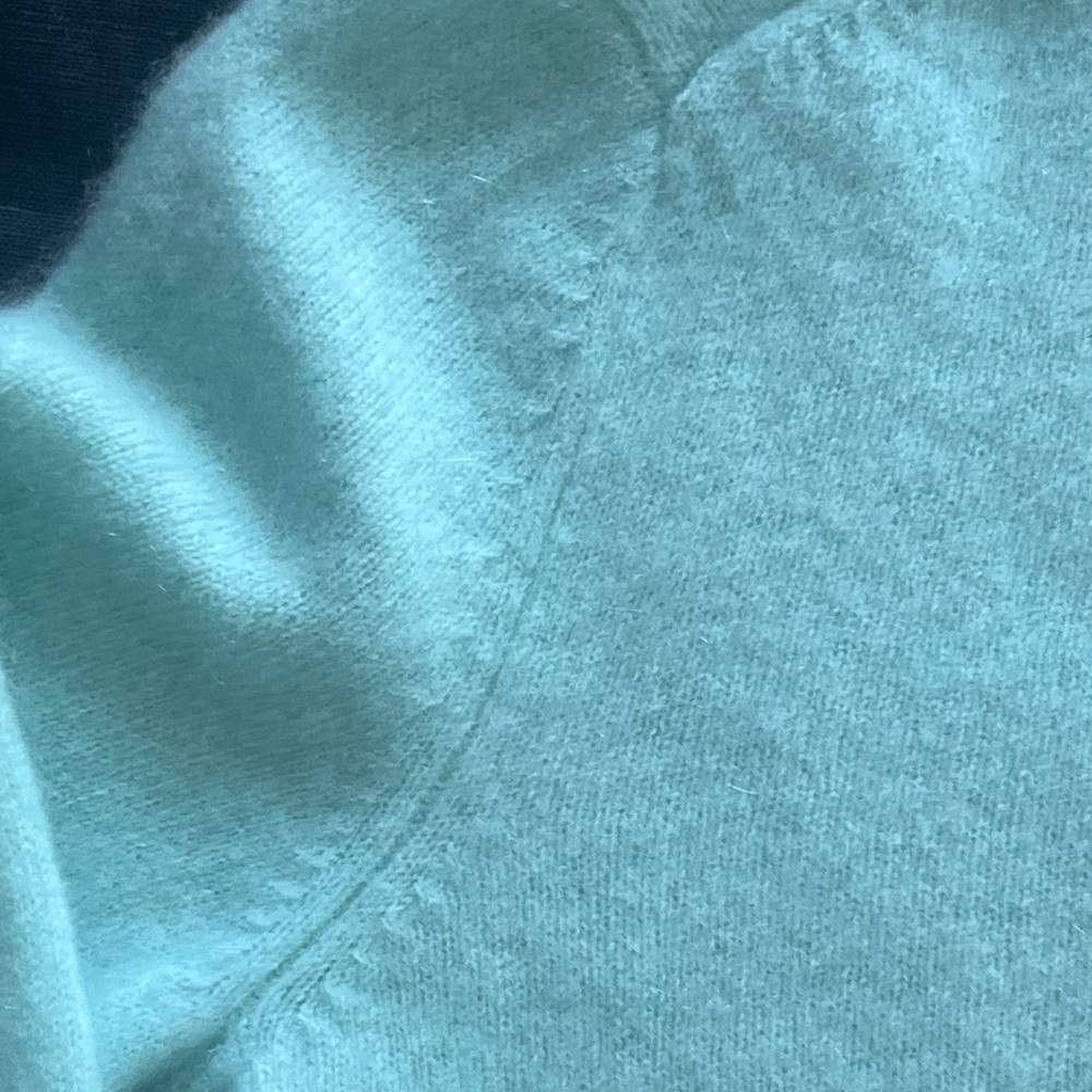 Lord & Taylor Light Blue Green Cashmere Sweater Medium Vintage - Picture 5 of 7